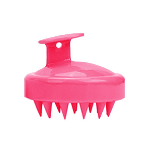 Silicone Head Scalp Massage Brush Hair Washing Scalp Cleanse Comb (Rose Red)