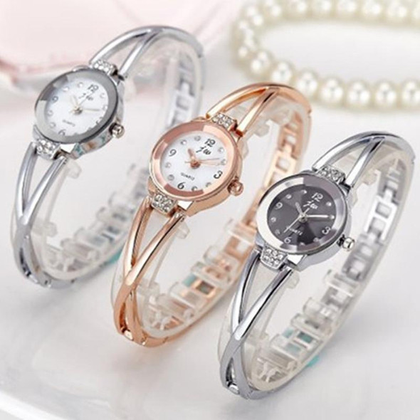 2 PCS Steel Belt Diamond Mirror Digital Scale Quartz Watch Bracelet Watch for Women(White shell black surface)