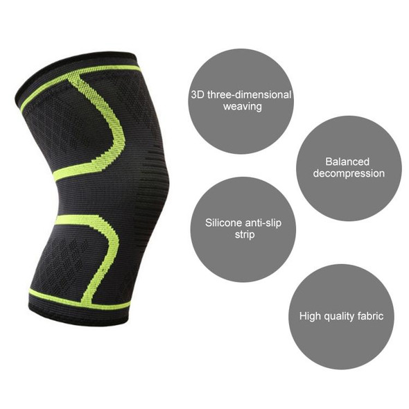 1 Pair Comfortable Breathable Elastic Nylon Sports Knit Knee Pads, Size:M(Green)