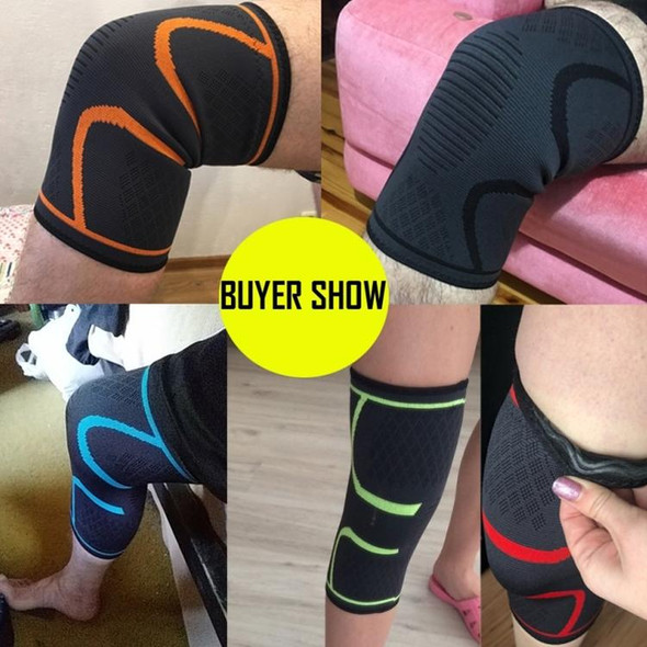 1 Pair Comfortable Breathable Elastic Nylon Sports Knit Knee Pads, Size:M(Black)