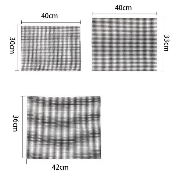 3 PCS Non-Stick Grid Sheet Teflon Barbecue Mat Grill Grid Mat, Size:30x40 cm(Brown)