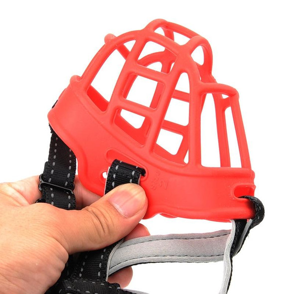 Mesh Breathable Silicone Anti-bite and Anti-call Pet Muzzle, Specification: Number 6(Red)