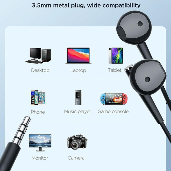 JOYROOM JR-EW04 3.5mm Wire-controlled Half In-ear Gaming Earphone with Microphone (Black)