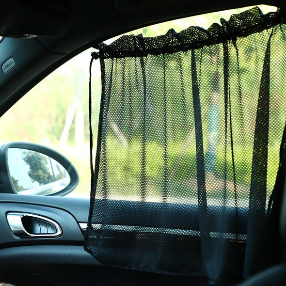 2pcs Car Curtain Sun Protection Mesh Suction Cup Sunshade(Black)