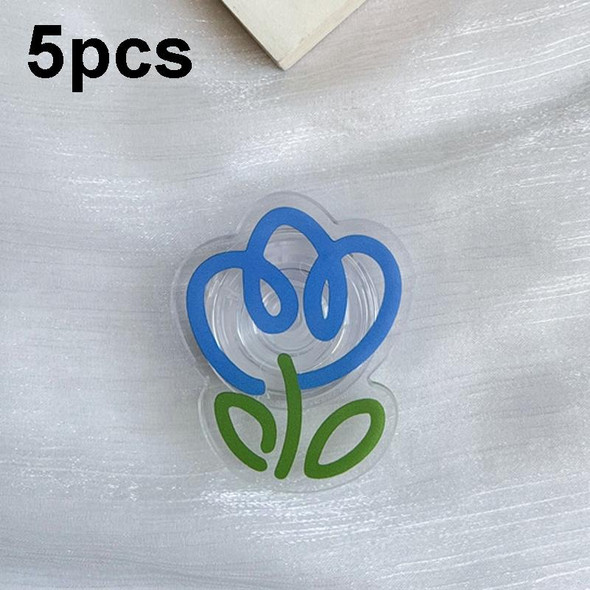 5pcs Transparent Colored Tulip Flower Airbag Support Desktop Can Retractable Back Paste Phone Bracket(Blue)