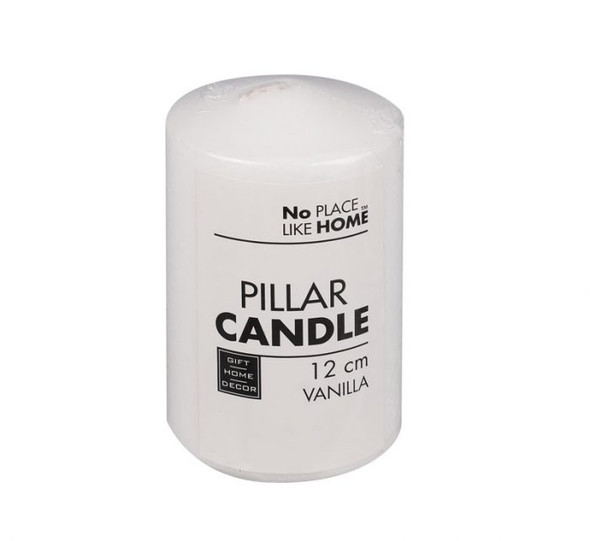 Pillar Candle 12cm x 7cm White Scented