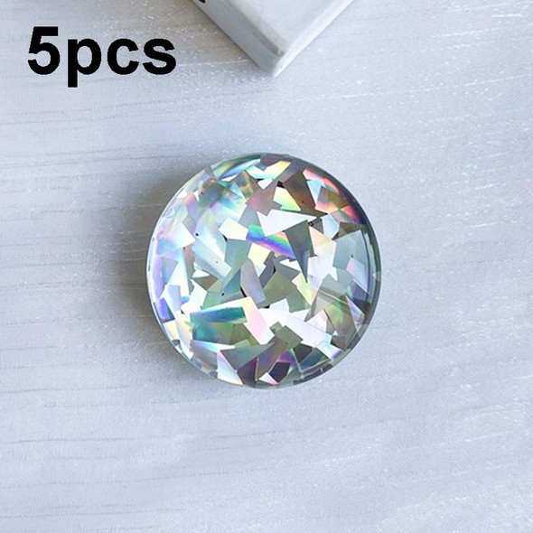5pcs Gradient Crystal Ball Airbag Support Desktop Support Can Retractable Back Paste Phone Bracket(Silver)