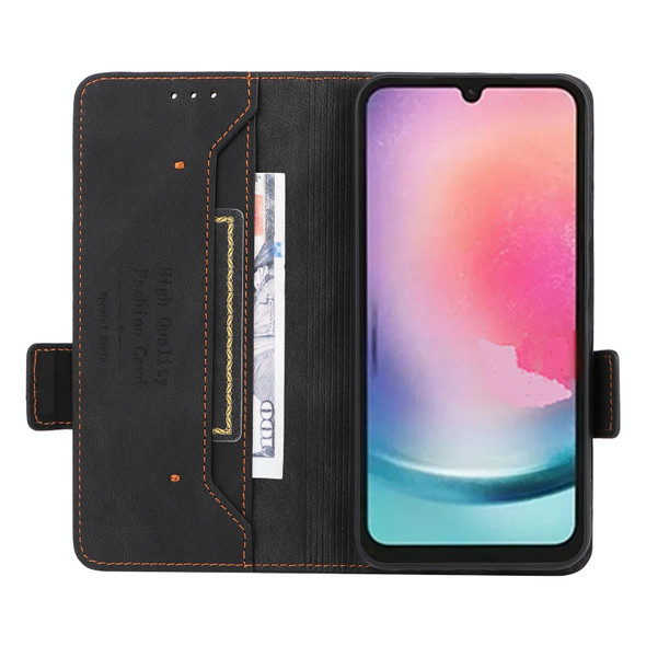 For Samsung Galaxy A25 5G Magnetic Clasp Leatherette Phone Case(Black)