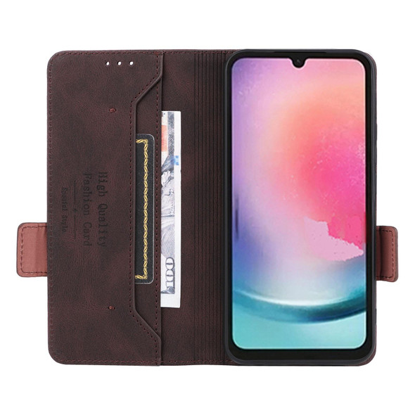 For Samsung Galaxy A25 5G Magnetic Clasp Leatherette Phone Case(Brown)