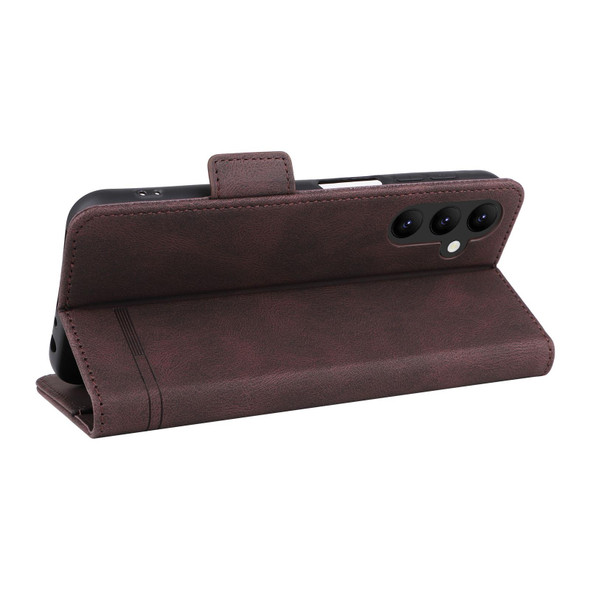 For Samsung Galaxy A25 5G Magnetic Clasp Leatherette Phone Case(Brown)