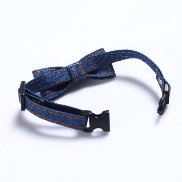 4 PCS Pet Cowboy Bow Tie Collar Cats Dogs Adjustable Tie Collars Pet Accessories Supplies, Size:S 16-32cm, Style:Small Bowknot(Dark Blue)