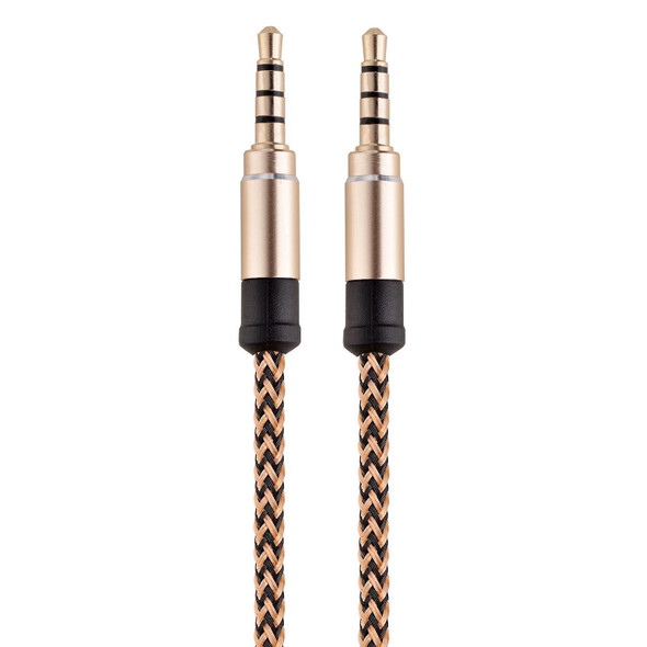 3.5mm Male To Male Car Stereo Gold-Plated Jack AUX Audio Cable - 3.5mm AUX Standard Digital Devices, Length: 3m(Golden)