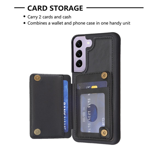 For Samsung Galaxy S21 FE 5G BF26 Wave Pattern Card Bag Holder Phone Case(Black)