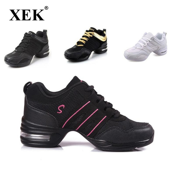 Soft Bottom Mesh Breathable Modern Dance Shoes Heightening Shoes for Women, Shoe Size:35(876 Black)