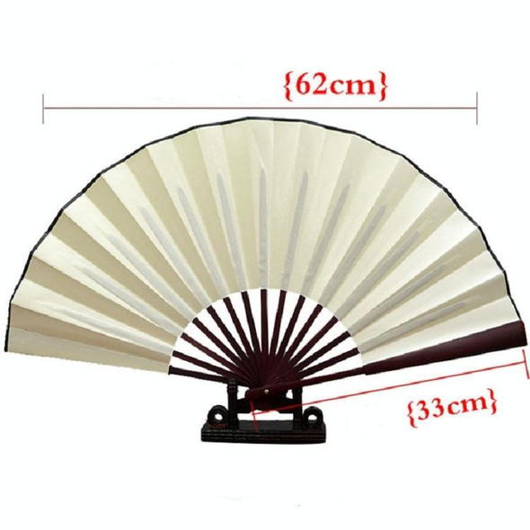 8 inch Pure Color Blank Silk Cloth Folding Fan Chinese Style Calligraphy Painting Fan(Yellow)