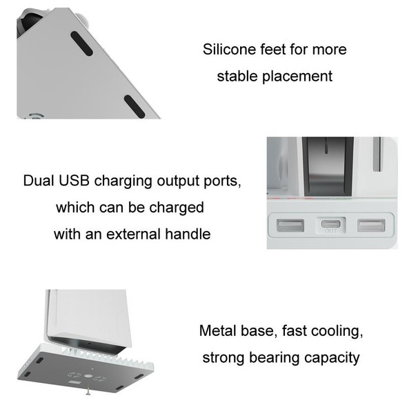 iplay for PS5 Host Cooling Handle Charging Base with Disc Storage Rack(White)