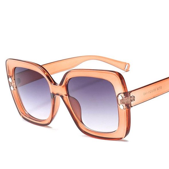 2 PCS Oversized Sunglasses Women Luxury Transparent Gradient Sun Glasses Big Frame Vintage Eyewear UV400 Glasses(Orange)