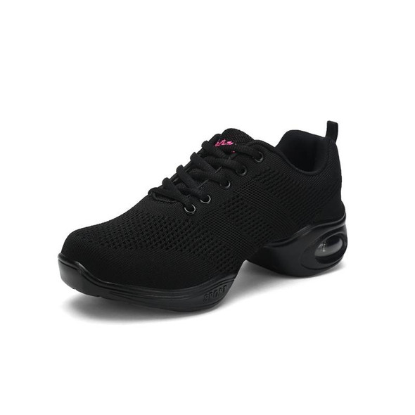 Soft Bottom Mesh Breathable Modern Dance Shoes Heightening Shoes for Women, Shoe Size:40(876 Black)