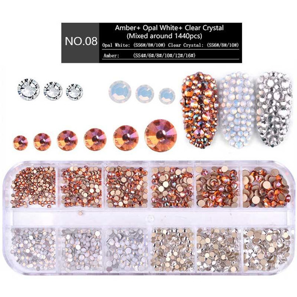 1440 PCS Flat Back Mixed Nail Art Crystals 3D Nail Accessories Nail Art  Crystals Nail Rhinestones Nail Diamonds Rhinestones 