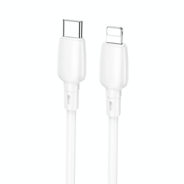 Borofone BX93 PD 20W USB-C/Type-C to 8 Pin Data Cable, Length: 1m(White)