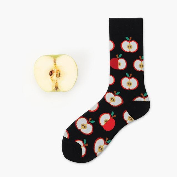 5 Pairs Fruit Food Socks Short  Funny Cotton Socks(Apple)
