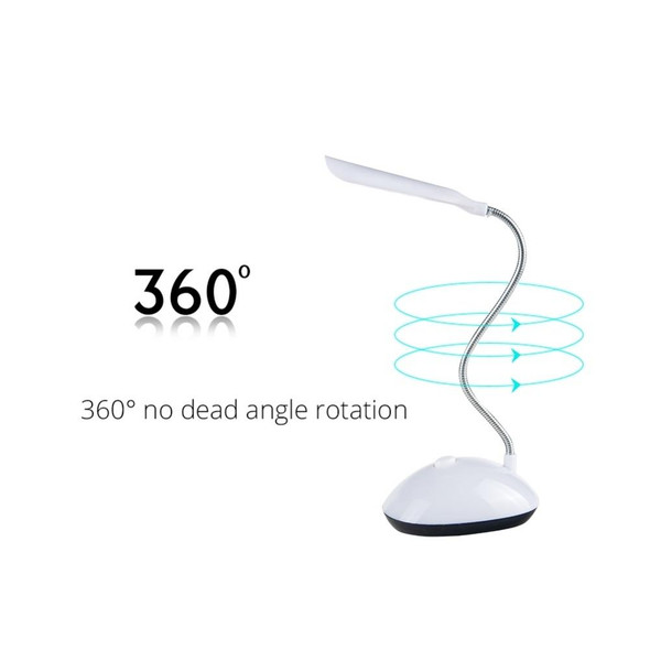 2 PCS Flexible Adjustable Portable Bedroom Reading Desk Lamp LED Night Light for Children(White)