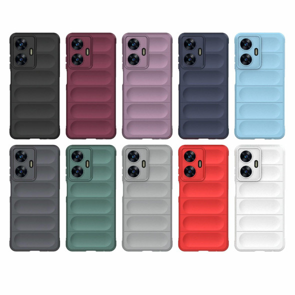 For Realme C55 4G Magic Shield TPU + Flannel Phone Case(White)