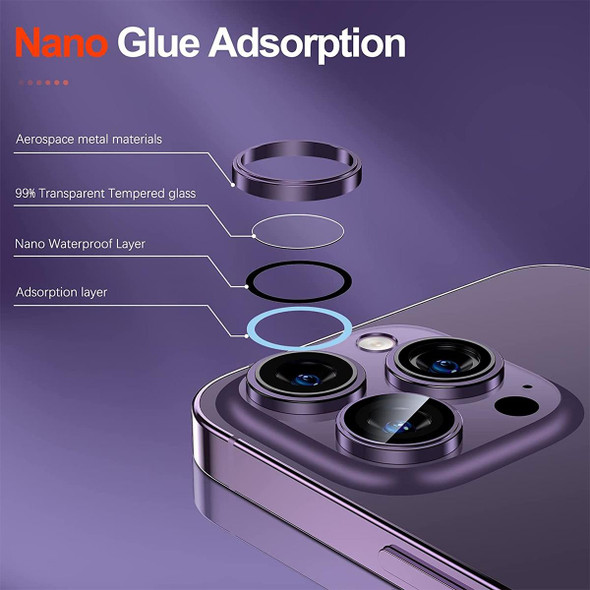 For iPhone 15 Pro / 15 Pro Max ENKAY AR Anti-reflection Camera Lens Glass Full Film(Colorful)