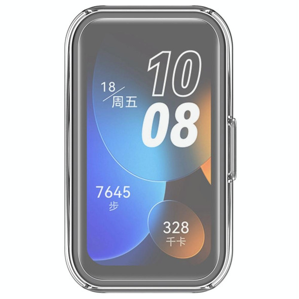 For Huawei Band 8 Full Coverage TPU Electroplating Watch Protective Case(Transparent)