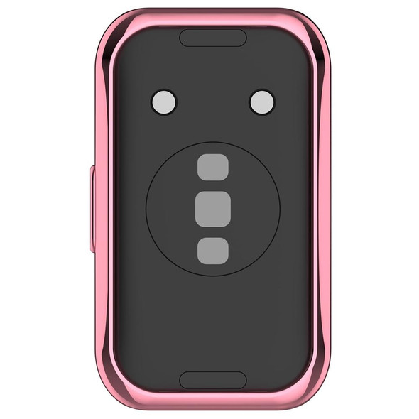 For Huawei Band 8 Full Coverage TPU Electroplating Watch Protective Case(Pink)