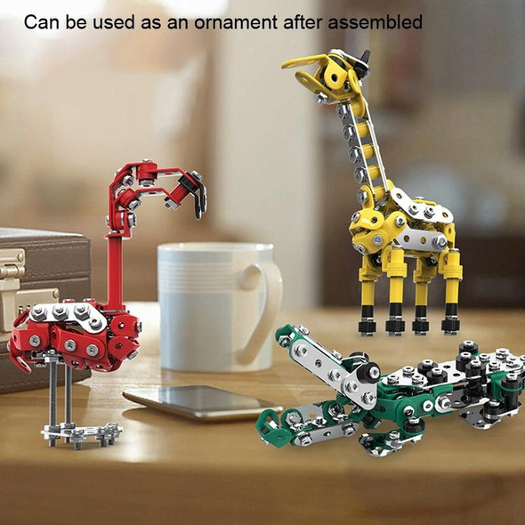 164pcs Giraffe Children Toy Metal Building Block Mechanical Handmade Assembly Animal Model