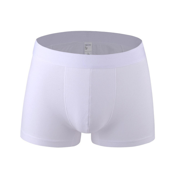 Men Cotton Sexy Boxer Underwear (Color:White Size:L)