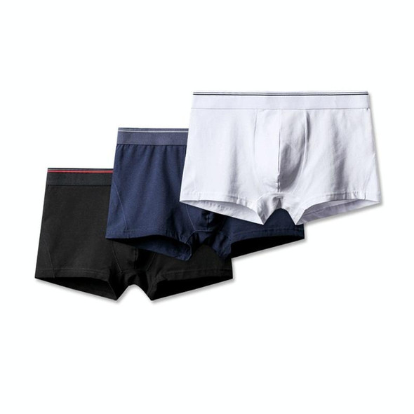 Men Cotton Sexy Boxer Underwear (Color:Red Black Size:L)