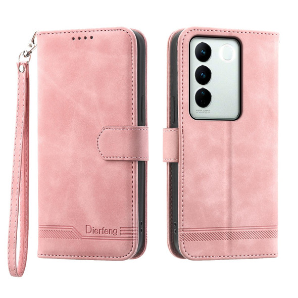 For vivo V27 Dierfeng Dream Line Leather Phone Case(Pink)