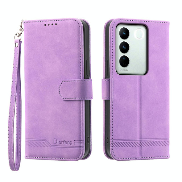 For vivo V27 Dierfeng Dream Line Leather Phone Case(Purple)