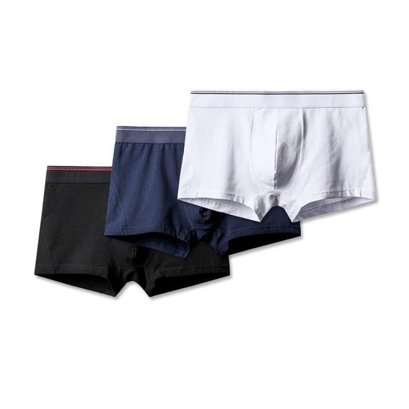 Men Cotton Sexy Boxer Underwear (Color:Blue White Size:M)