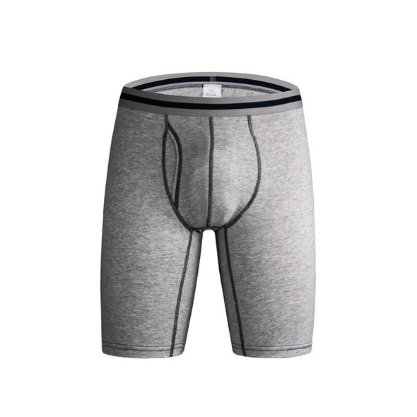 Men Cotton Sports Fitness Four Corners Underwear (Color:Light Gray Size:XXXL)