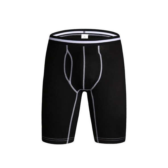 Men Cotton Sports Fitness Four Corners Underwear (Color:Black Size:XL)