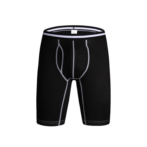 Men Cotton Sports Fitness Four Corners Underwear (Color:Black Size:M)
