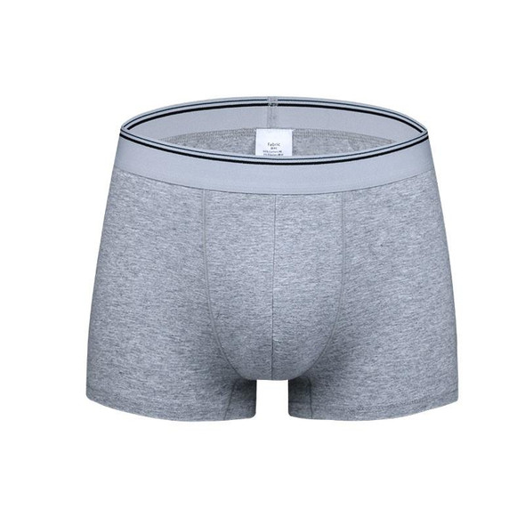 Men Cotton Sexy Boxer Underwear (Color:Light Gray Size:XXL)