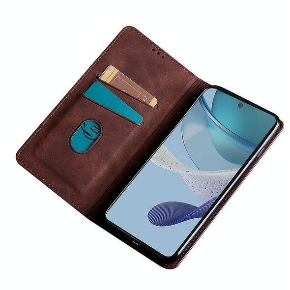 For vivo S17 5G / S17 Pro 5G Skin Feel Magnetic Leatherette Phone Case(Dark Brown)