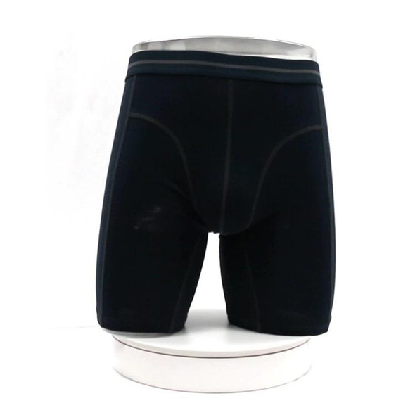 Men Fitness Exercise Lengthened Anti-wear Pure Cotton Five Points Underwear (Color:Dark Blue Size:XXXL)