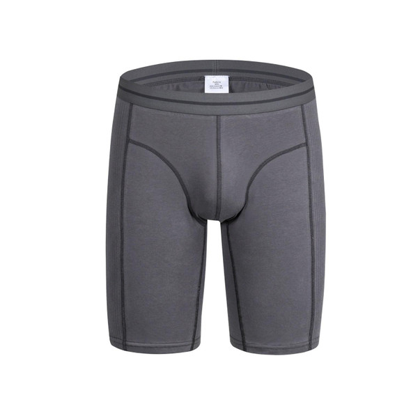 Men Fitness Exercise Lengthened Anti-wear Pure Cotton Five Points Underwear (Color:Gray Size:XL)
