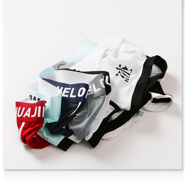 Men Loose Ice Silk Breathable Boxer Underwear (Color:Grey Size:XXXL)