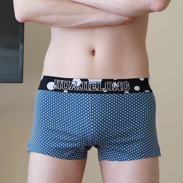 Men Loose And Breathable Plus Size Cotton Boxer Underwear (Color:Blue Size:XL)