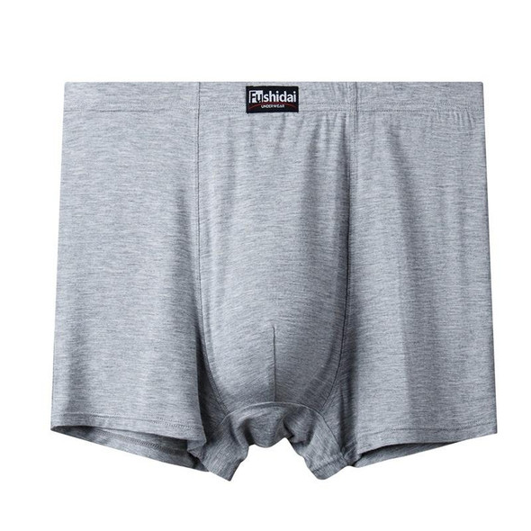 2 PCS Men Modal High Waist Breathable Boxer Underwear (Color:Light Gray Size:XXXXXXXXXXXL)