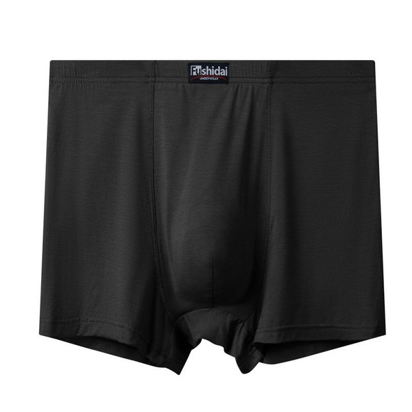 2 PCS Men Modal High Waist Breathable Boxer Underwear (Color:Black Size:XXXXXXXXXXL)