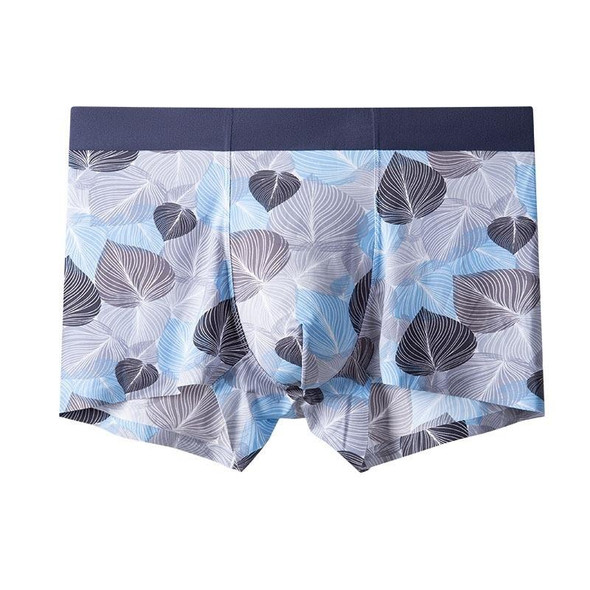 2 PCS Men Ice Silk Seamless Breathable Boxer Underwear (Color:B05 Size:XXXXL)