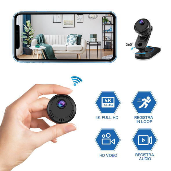 L28 4K HD  Mini Camera Wifi Wide Angle 140 Loop Recording Night Vision Camera