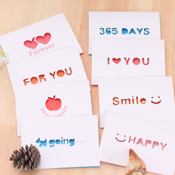 50 PCS A-035 Large Hollow Letters Holiday Greeting Card(Happy)